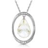 Genuine 11.60 ctw White Topaz & Diamond Necklace Jewelry 14KT White Gold - REF-112P2H