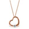 Genuine 0.25 ctw Aquamarine Necklace Jewelry 14KT Rose Gold - REF-29R3P