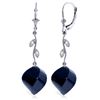 Genuine 30.52 ctw Sapphire & Diamond Earrings Jewelry 14KT White Gold - REF-66K2V