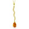 Genuine 1.79 ctw Citrine & Diamond Necklace Jewelry 14KT Yellow Gold - REF-34P6H