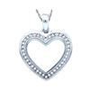 0.10 CTW Diamond Heart Love Pendant 10KT White Gold - REF-16Y4X