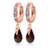 Genuine 2.53 ctw Garnet & Diamond Earrings Jewelry 14KT Rose Gold - REF-60K4V