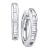 0.15 CTW Diamond Huggie Earrings 14KT White Gold - REF-14H9M