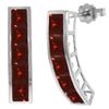 Genuine 4.5 ctw Garnet Earrings Jewelry 14KT White Gold - REF-38H5X