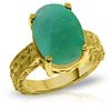 Genuine 6.5 ctw Emerald Ring Jewelry 14KT Yellow Gold - REF-175P3H