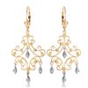 Genuine 0.04 ctw Diamond Anniversary Earrings Jewelry 14KT Yellow Gold - REF-64X6M