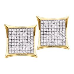 0.90 CTWDiamond Kite Cluster Earrings 10KT Yellow Gold - REF-33F8N