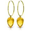 Genuine 19 ctw Citrine Earrings Jewelry 14KT Yellow Gold - REF-38P6H
