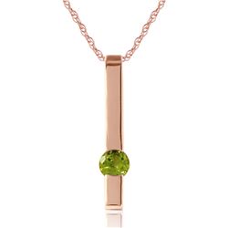 Genuine 0.25 ctw Peridot Necklace Jewelry 14KT Rose Gold - REF-25A4K