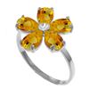 Genuine 2.22 ctw Citrine & Diamond Ring Jewelry 14KT White Gold - REF-35Y9F