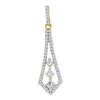 0.48 CTW Princess Diamond Fashion Pendant 14KT Yellow Gold - REF-40K4W