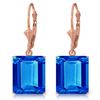 Genuine 13 ctw Blue Topaz Earrings Jewelry 14KT Rose Gold - REF-54H2X