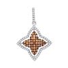 0.50 CTWCognac-brown Color Diamond Star Pendant 10KT White Gold - REF-25H4M