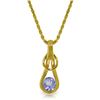 Genuine 0.65 ctw Tanzanite Necklace Jewelry 14KT Yellow Gold - REF-79T8A