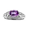 Genuine 1.15 ctw Amethyst Ring Jewelry 14KT White Gold - REF-32X3M