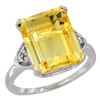 Natural 5.44 ctw citrine & Diamond Engagement Ring 10K White Gold - REF-32F2N