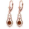 Genuine 1.25 ctw Garnet Earrings Jewelry 14KT Rose Gold - REF-25W6Y