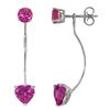 Genuine 4.55 ctw Pink Topaz Earrings Jewelry 14KT White Gold - REF-30H6X
