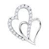0.37 CTW Diamond Double Heart Love Pendant 10KT White Gold - REF-34M4H