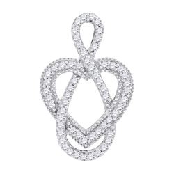 0.15 CTW Diamond Captured Infinity Heart Pendant 10KT White Gold - REF-14H9M