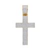 Image 1 : 0.90 CTWMens Diamond Roman Cross Charm Pendant 10KT Yellow Gold - REF-75W2K