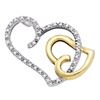 Image 1 : 0.16 CTW Diamond Heart Love Pendant 10KT Two-tone Gold - REF-18M2H