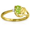 Image 1 : Genuine 0.46 ctw Peridot & Diamond Ring Jewelry 14KT Yellow Gold - REF-30Z6N