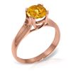 Image 1 : Genuine 1.10 ctw Citrine Ring Jewelry 14KT Rose Gold - REF-57T3A