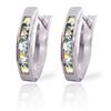 Genuine 0.85 ctw Aquamarine Earrings Jewelry 14KT White Gold - REF-25F6Z