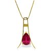 Genuine 1.50 ctw Ruby Necklace Jewelry 14KT Yellow Gold - REF-39M4T
