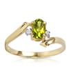 Image 1 : Genuine 0.46 ctw Peridot & Diamond Ring Jewelry 14KT Yellow Gold - REF-28F3Z