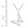 Image 2 : 0.07 CTW Diamond Butterfly Bug Pendant 10KT White Gold - REF-7M4H