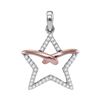 0.16 CTW Diamond Star Outline Pendant 10KT Two-tone Gold - REF-12N2F