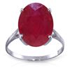 Image 1 : Genuine 7.5 ctw Ruby Ring Jewelry 14KT White Gold - REF-82H2X