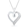 0.10 CTW Diamond Heart Outline Pendant 10KT White Gold - REF-18N2F