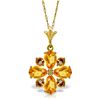 Genuine 2.43 ctw Citrine Necklace Jewelry 14KT Yellow Gold - REF-29Z7N
