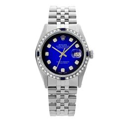 Rolex Pre-owned 36mm Mens Blue Vignette Stainless Steel - REF-580H2N