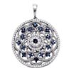 Image 1 : 0.50 CTWBlue Color Diamond Circle Pendant 10KT White Gold - REF-44H9M