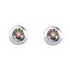 0.25 CTW Cognac-brown Color Diamond Solitaire Earrings 10KT White Gold - REF-10H5M