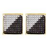 Image 1 : 0.15 CTW Mens Black Color Diamond Square Cluster Earrings 10KT Yellow Gold - REF-12F2N