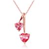 Genuine 1.40 ctw Pink Topaz Necklace Jewelry 14KT Rose Gold - REF-24F3Z