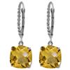 Genuine 7.2 ctw Citrine Earrings Jewelry 14KT White Gold - REF-48Y3F