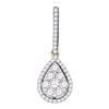 Image 1 : 0.75 CTW Diamond Teardrop Pendant 10KT Yellow Gold - REF-52M4H