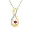 Image 1 : 0.30 CTW Created Ruby Moving Twinkle Solitaire Infinity Pendant 10KT Yellow Gold - REF-14K9W