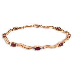 Genuine 2.01 ctw Ruby & Diamond Bracelet Jewelry 14KT Rose Gold - REF-82W3Y