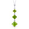 Image 1 : Genuine 2.4 ctw Peridot Necklace Jewelry 14KT White Gold - REF-29T7A