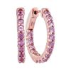 Image 1 : 1.74 CTW Natural Pink Sapphire Hoop Earrings 14KT Rose Gold - REF-67M4H