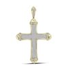 Image 1 : 1.56 CTW Mens Pave-set Diamond Cross Crucifix Charm Pendant 10KT Yellow Gold - REF-157W5K
