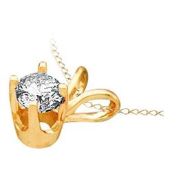 1 CTW Diamond Solitaire Pendant 14KT Yellow Gold - REF-236N3F