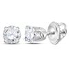 Image 1 : 0.26 CTW Diamond Solitaire Stud Earrings 14KT White Gold - REF-18H2M